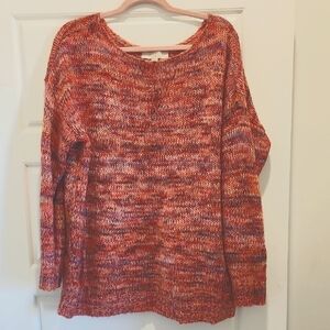 LOFT space dye boat neck sweater Size XL